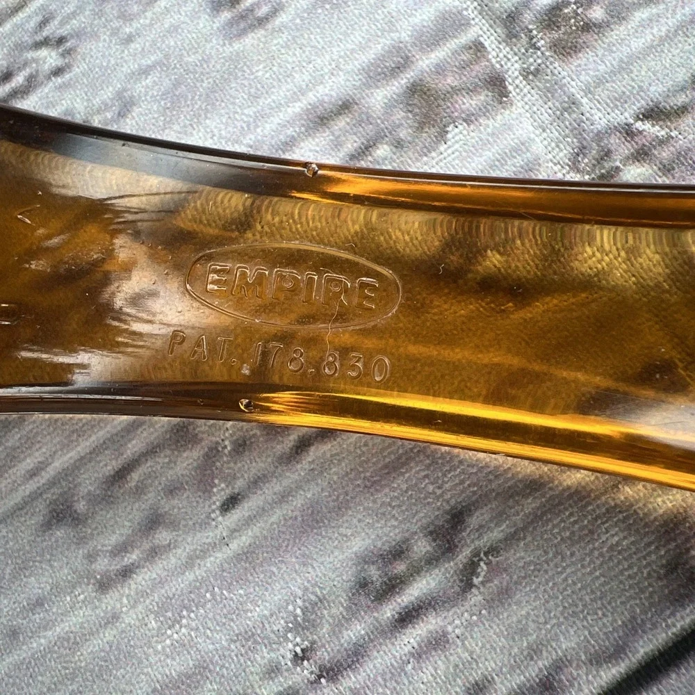 Vintage MCM Empire Lucite Brush Amber Black Nylon Bristles‎ Made In U.S.A.